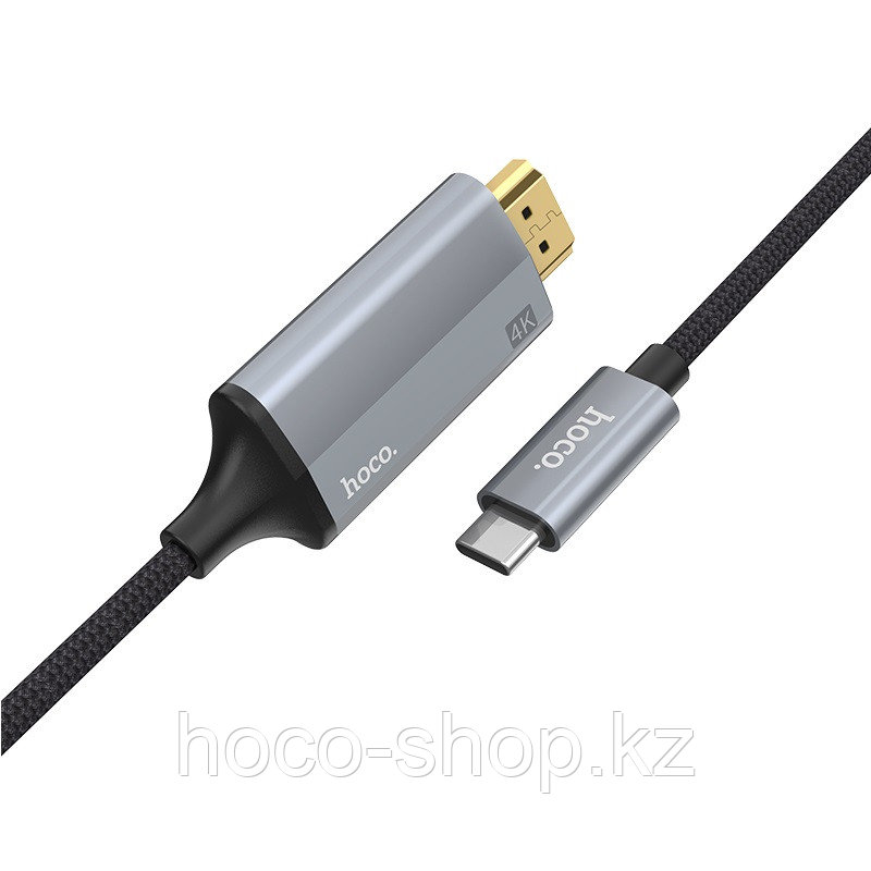Hoco UA13 HDMI кабель на Type-C, черный - фото 2 - id-p98420101