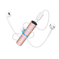 Адаптер аудио-переходник Hoco LS7 розовый, фото 1