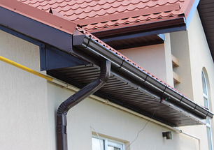 Водосточная система 120х86 мм/102х76 мм Коричневый БЮДЖЕТ прямоугольного сечения