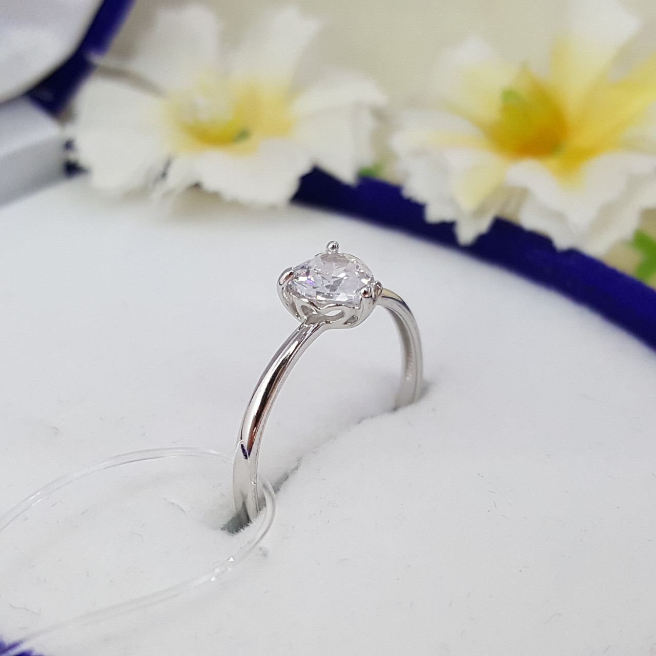Помолвочное кольцо из серебра с фианитом SOKOLOV 94011721 покрыто  родием