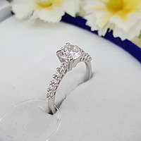 Помолвочное кольцо из серебра с фианитами SOKOLOV 94010157 покрыто родием