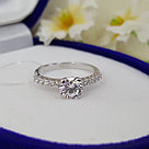 Помолвочное кольцо из серебра с фианитами SOKOLOV 94010157 покрыто  родием, фото 3