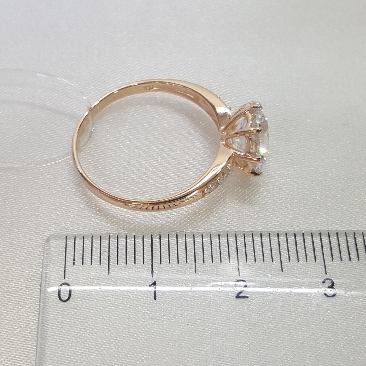 Серебряное кольцо с фианитом swarovski SOKOLOV 89010085 позолота - фото 4 - id-p50154935