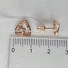 Серьги из золочёного серебра с бриллиантами SOKOLOV 87020039 позолота с французким замком, фото 4