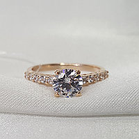 Помолвочное кольцо из золочёного серебра с фианитами SOKOLOV 93010036 вставка