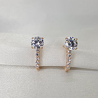 Серьги из золочёного серебра с фианитами SOKOLOV 93020037 вставка , с английским замком