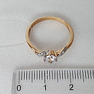 Серебряное кольцо  Фианит Aquamarine 68927А.6 позолота, фото 4