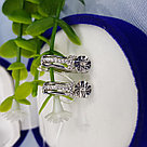 Серьги из серебра с бриллиантами и фианитами SOKOLOV 87020061 покрыто  родием с английским замком, фото 2