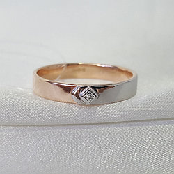 Серебряное кольцо  Бриллиант Aquamarine 060107.6 позолота