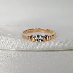 Серебряное кольцо  Бриллиант Aquamarine 060128.6 позолота