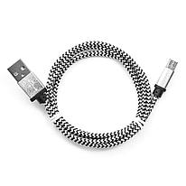 Кабель USB 2.0 Cablexpert CC-mUSB2sr1m  USB-MicroUSB  1м  нейлоновая оплетка  алюм разъемы  серебри