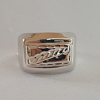 Мужское серебряное кольцо, печатка AQUAMARINE 51277.5 покрыто родием