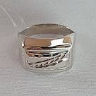 Мужское серебряное кольцо, печатка AQUAMARINE 51277.5 покрыто  родием, фото 2
