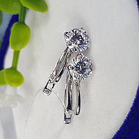 Серьги из серебра с фианитами SOKOLOV 94020121 серебро с родием, с английским замком