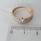 Кольцо  серебряное классическое Aquamarine 68297.6 позолота, фото 5