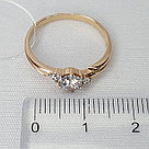 Кольцо серебряное классическое  Фианит Aquamarine 68917А.6 позолота, фото 7