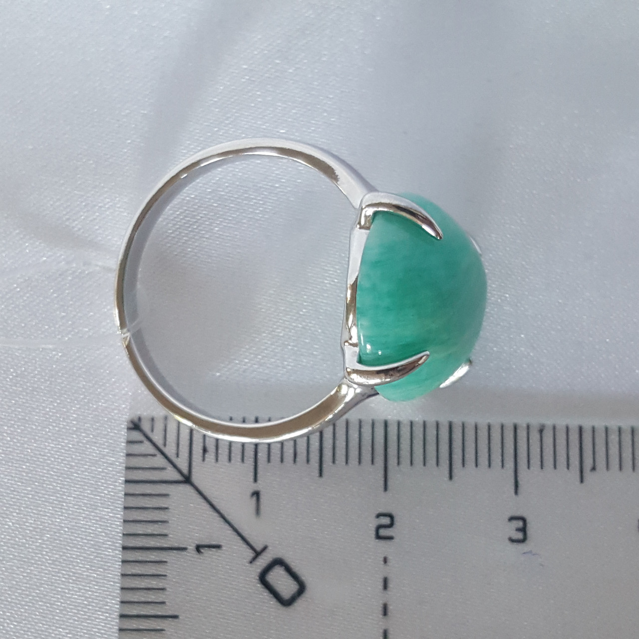 Кольцо из серебра с амазонитом SOKOLOV 83010088 покрыто родием - фото 4 - id-p89854603