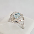 Кольцо из серебра с топазом и фианитами Diamant 94-310-00545-2 покрыто  родием, фото 2