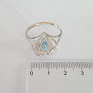 Кольцо из серебра с топазом и фианитами Diamant 94-310-00545-2 покрыто  родием, фото 4