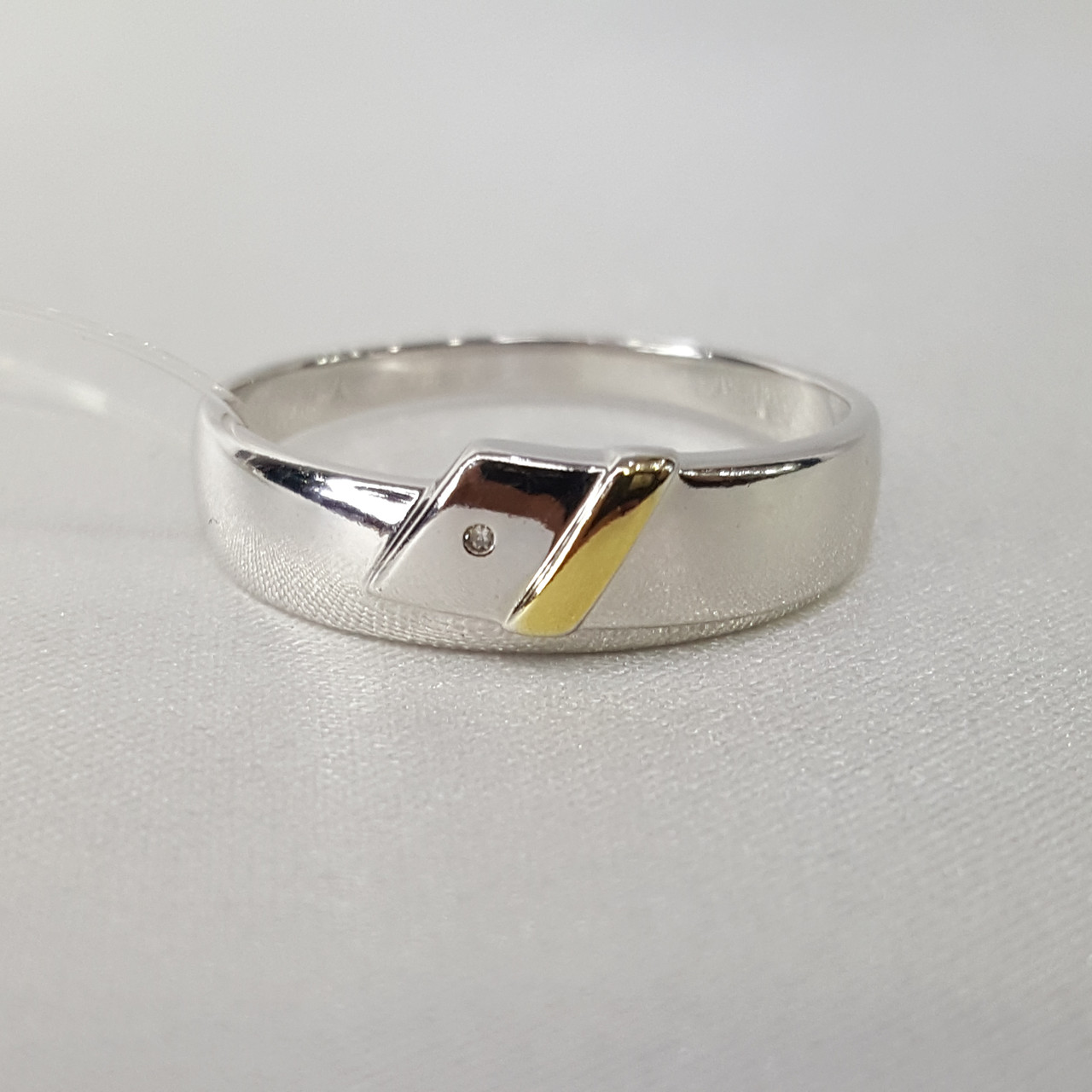 Кольцо из золочёного серебра с бриллиантом SOKOLOV 87010037 покрыто  родием