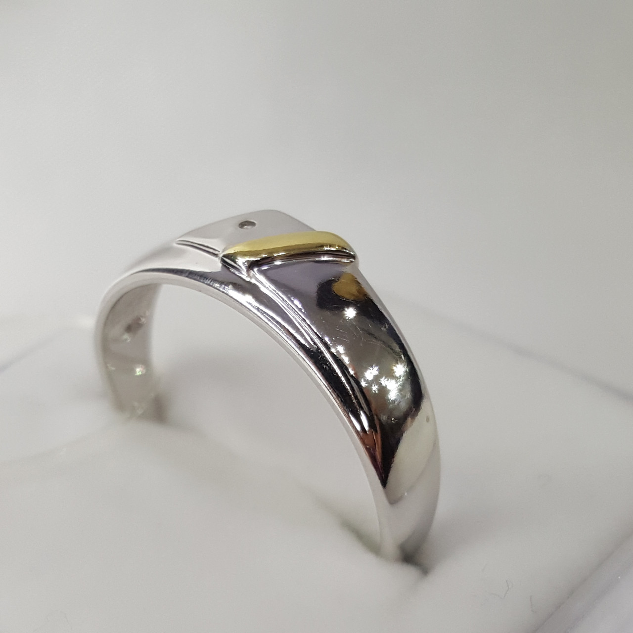 Кольцо из золочёного серебра с бриллиантом SOKOLOV 87010037 покрыто родием - фото 2 - id-p79081049