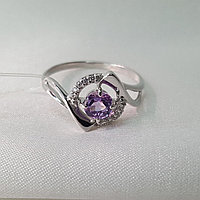Кольцо из серебра с аметистом и фианитами Diamant 94-310-00379-3 покрыто родием