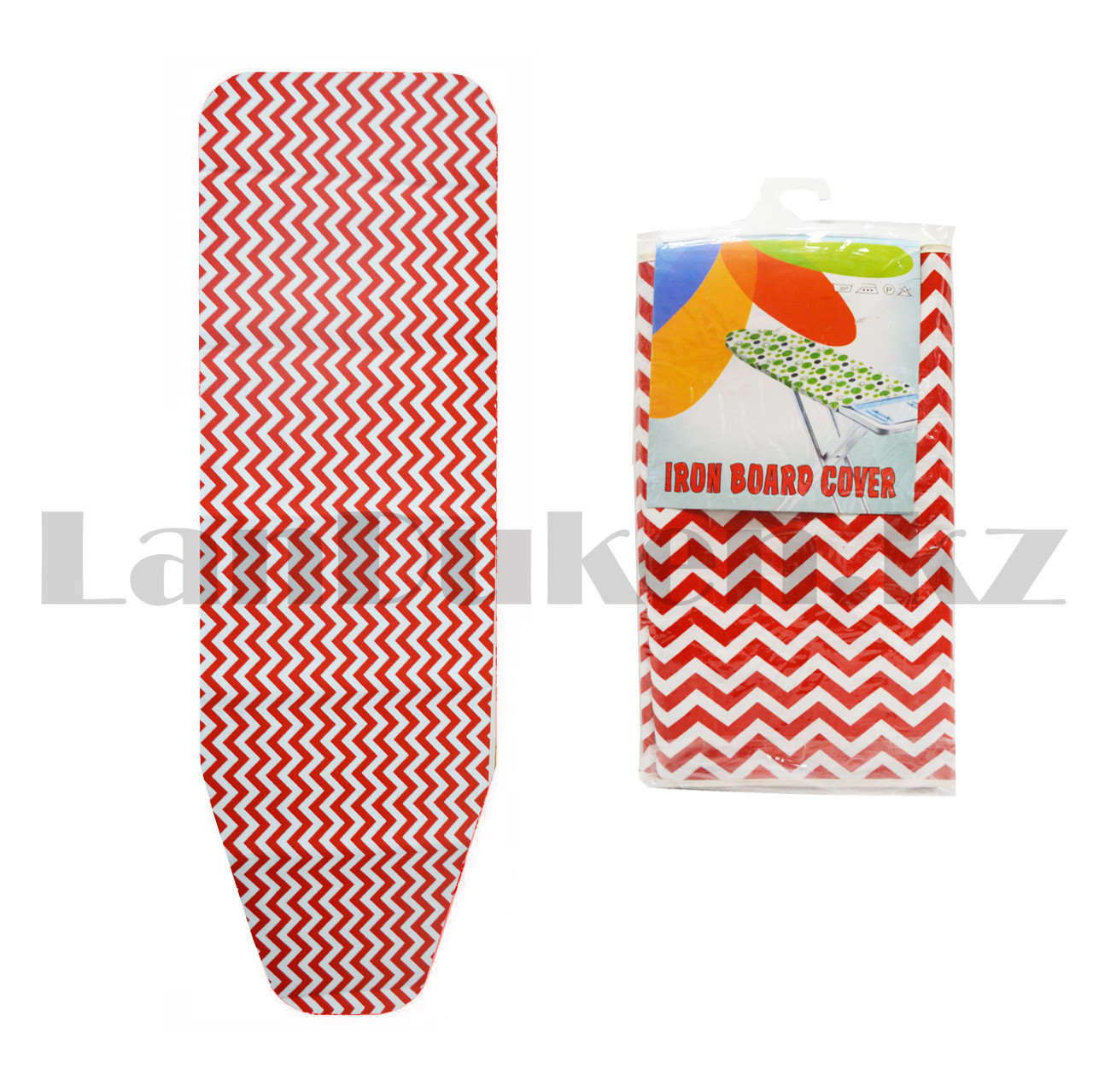 Чехол для гладильной доски плотный Levy`s House 140х50 см зигзаг красная