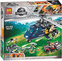 Конструктор Bela 10925 Погоня за Блю на вертолете аналог Lego Jurassic World 75928