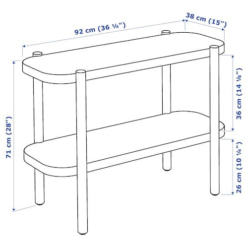 Стол консольный ЛИСТЕРБИ темно-коричневый мореный дубовый шпон 92x38x71 см ИКЕА, IKEA - фото 4 - id-p98439907