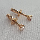 Серебряные серьги-пусеты Фианит Aquamarine 420821.6 серебро с позолотой, фото 2