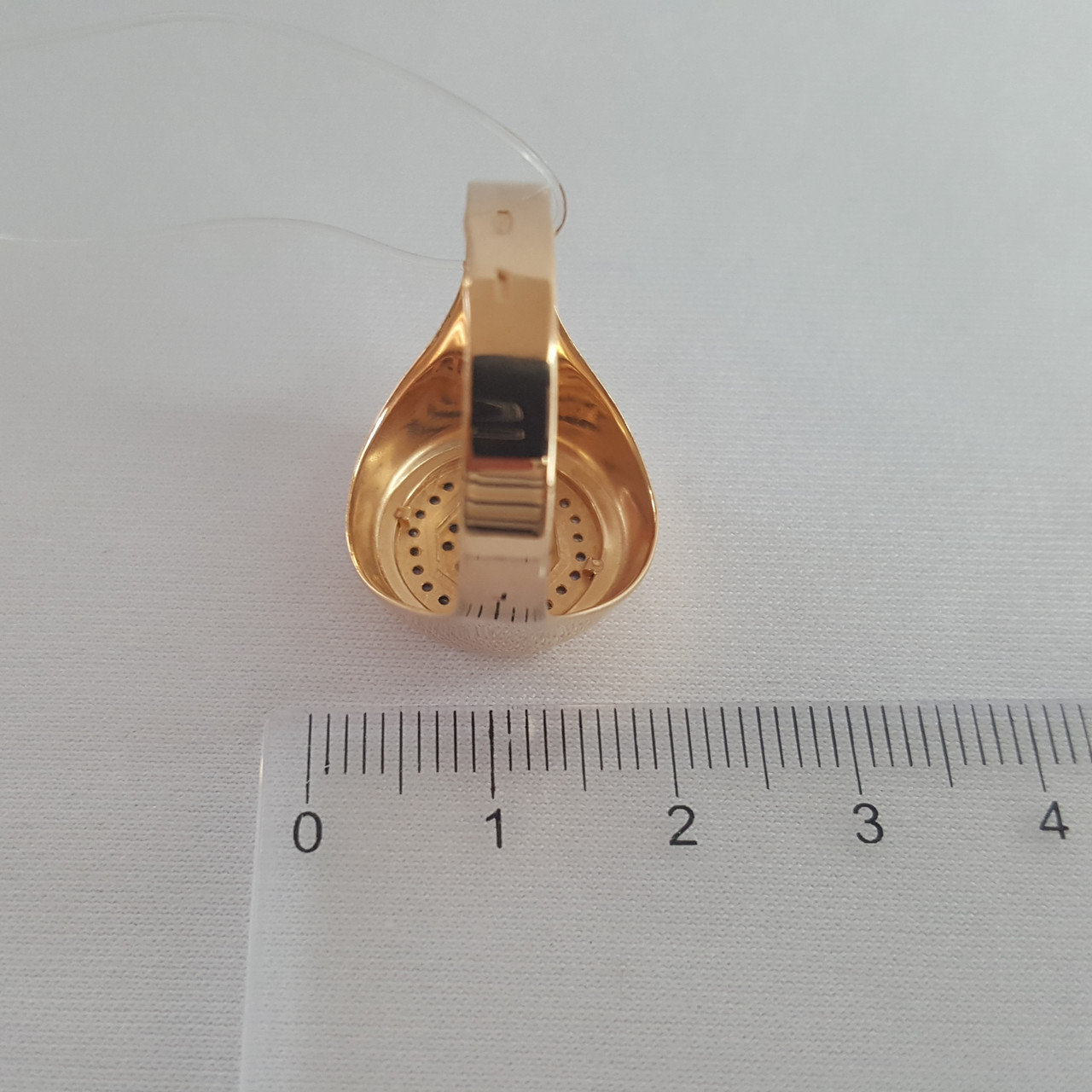 Мужское серебряное кольцо, печатка Фианит Aquamarine 62093А.6 позолота - фото 3 - id-p98452625