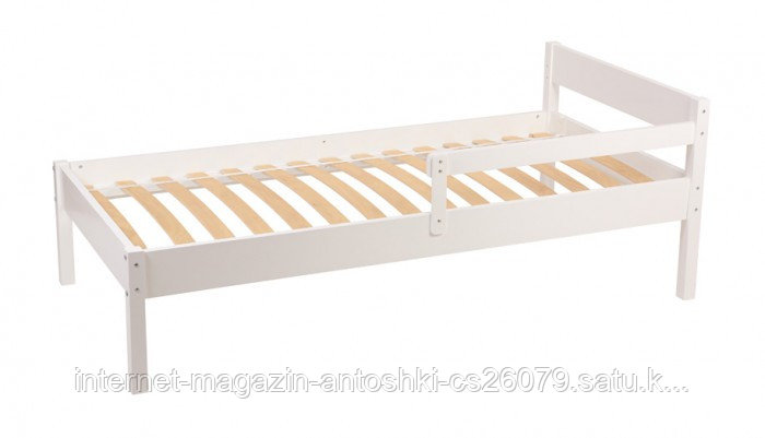 Кровать Polini Kids Simple 840, белый, Размер ложа 160х80 см, материал: массив березы, в комплекте: 1 боковой