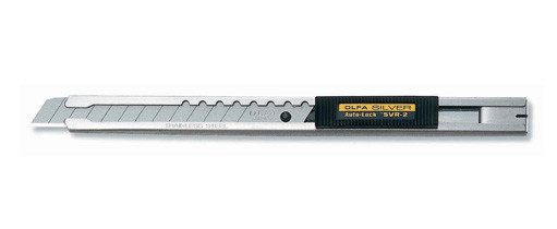 Нож OLFA SVR-2 с выдвижным лезвием и корпусом из нержавеющей стали с автофиксатором - фото 5 - id-p98459632