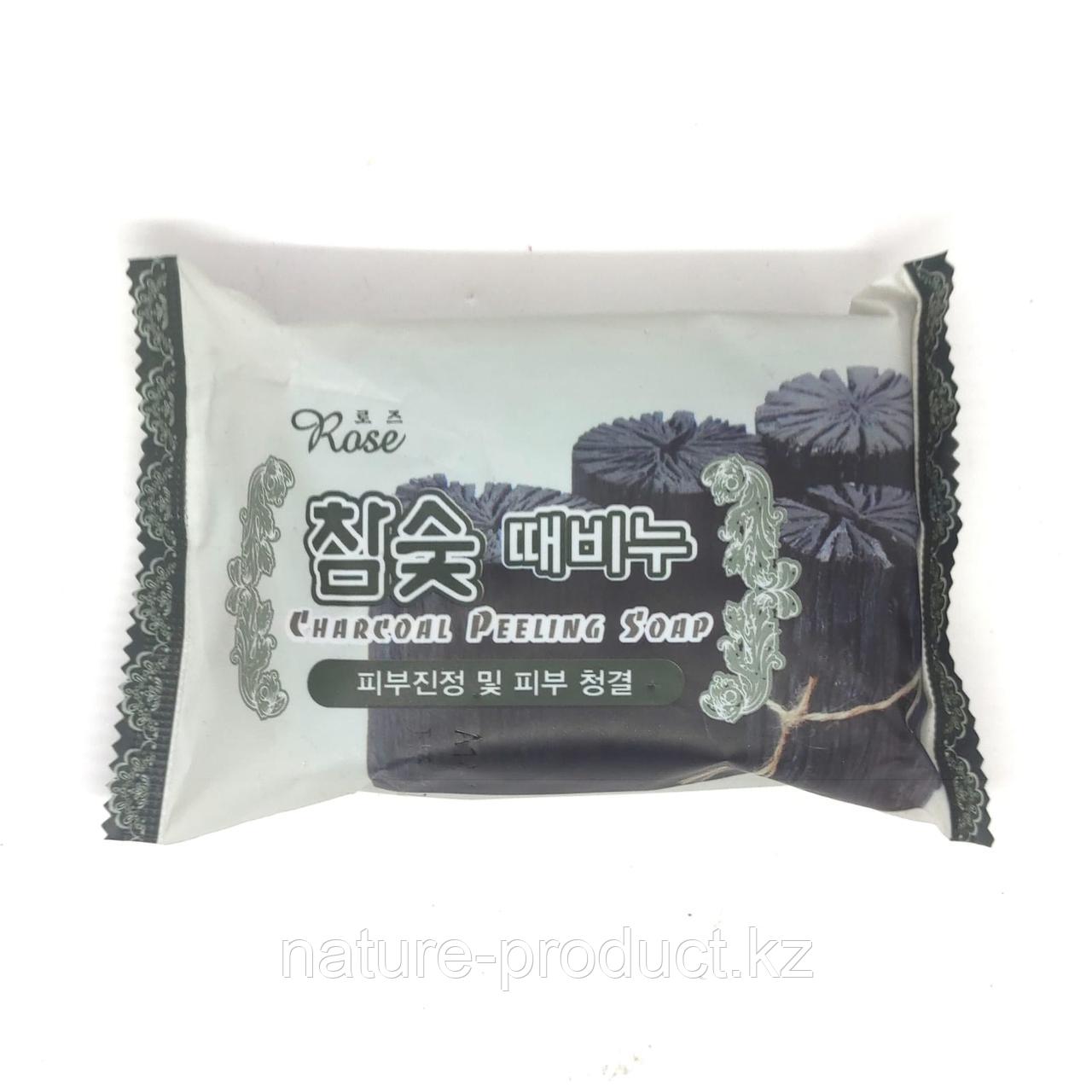 Мыло-пилинг Древесный уголь Rose Peeling soap Charcoal,150 g