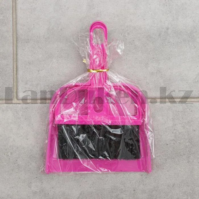 Набор совок с кромкой (18,5х13 см) и щетка сметалка (16,5 см) 8202 розовый - фото 8 - id-p98467740