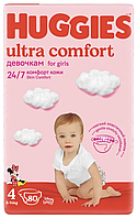 Подгузники Huggies Ultra Comfort 4 (8-14kg) 80 шт. для девочек (новый дизайн)