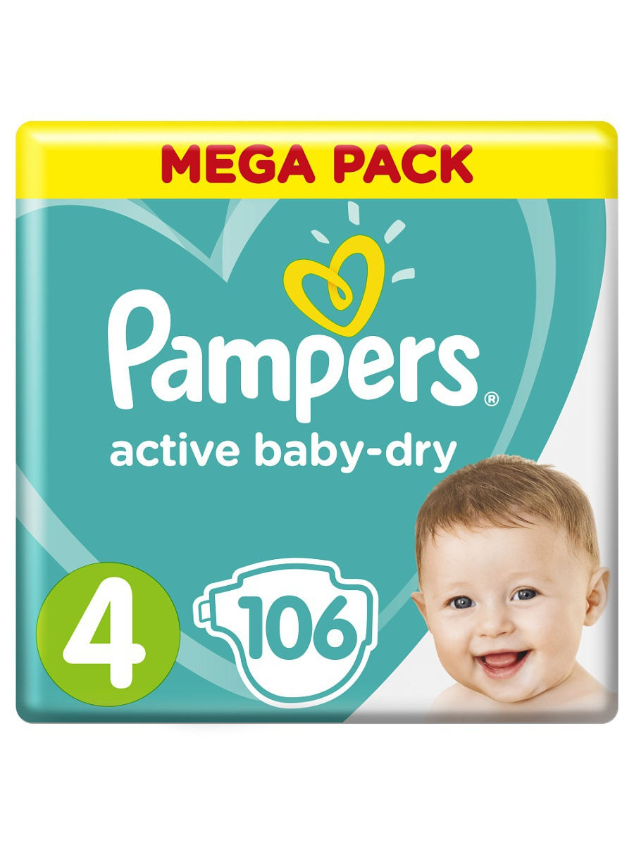 Подгузники PAMPERS Baby Maxi Малая Мега Упаковка 106шт