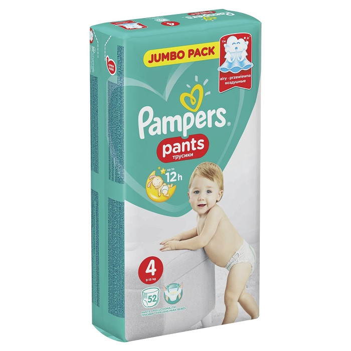 Подгузники-трусики PAMPERS Pants Maxi Джамбо Упаковка 52шт