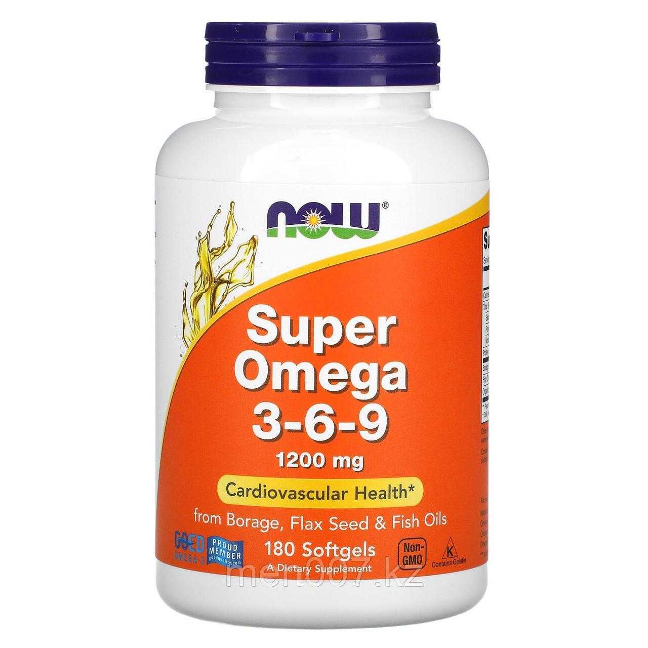 БАД Super Omega 3-6-9, 1200 мг, 180 капсул