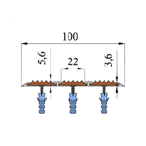 Противоскользящая полоса с тремя вставками на 100 мм, фото 2