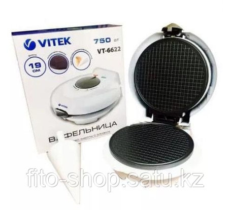 Вафельница VITEK VT-6622 19 см, антипригарное покрытие, конус для рожков, фото 2