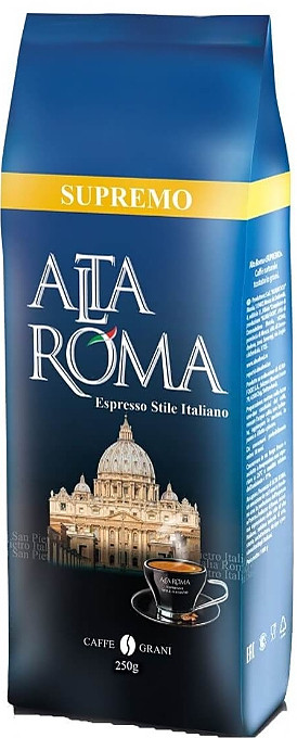Кофе свежеобжаренный Alta Roma SUPREMO (арабика, в зернах, 0,25 кг)