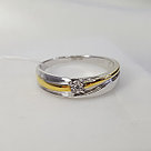 Кольцо из серебра с бриллиантом SOKOLOV 87010038 покрыто  родием, фото 6