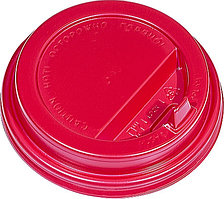 Крышка для стакана Атлас-Пак 90 мм красная с носиком