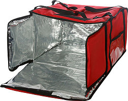 Термосумка Luxstahl на 5-6 пицц 450х450х300 мм фольгированная XXL с вентиляцией красная