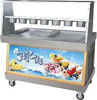 Фризер для жареного мороженого Foodatlas KCB-2F (контейнеры, световой короб, стол для топпингов, 2