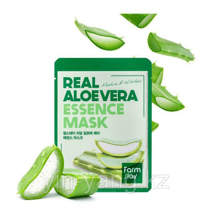 Маска тканевая для лица с экстрактом алоэ - Real aloe vera essence mask, 23мл - фото 1 - id-p98499248