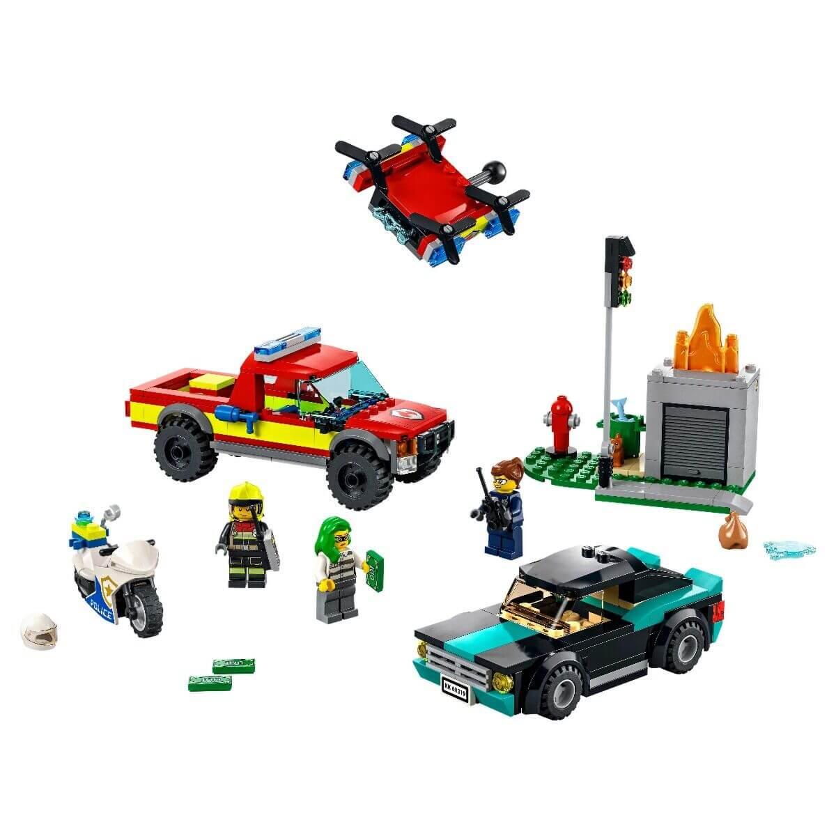 Lego Город Пожарная бригада и полицейская погоня