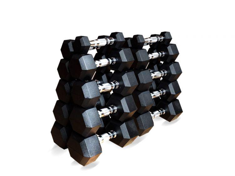 Гантель гексагональная обрезиненная Original FitTools от 1 кг до 25 кг (поштучно) (1 кг) - фото 4 - id-p98485076
