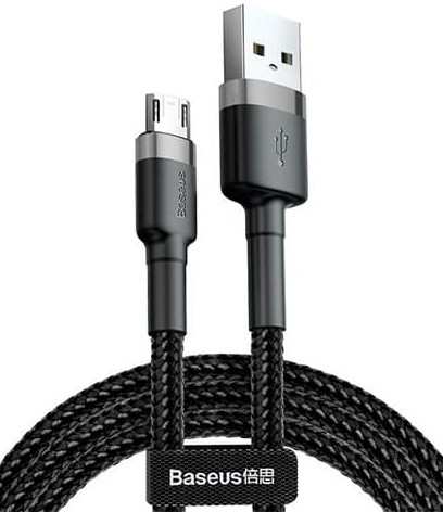 Кабель Baseus Cafule CAMKLF-BG1 Micro 2.4A 1м Черный